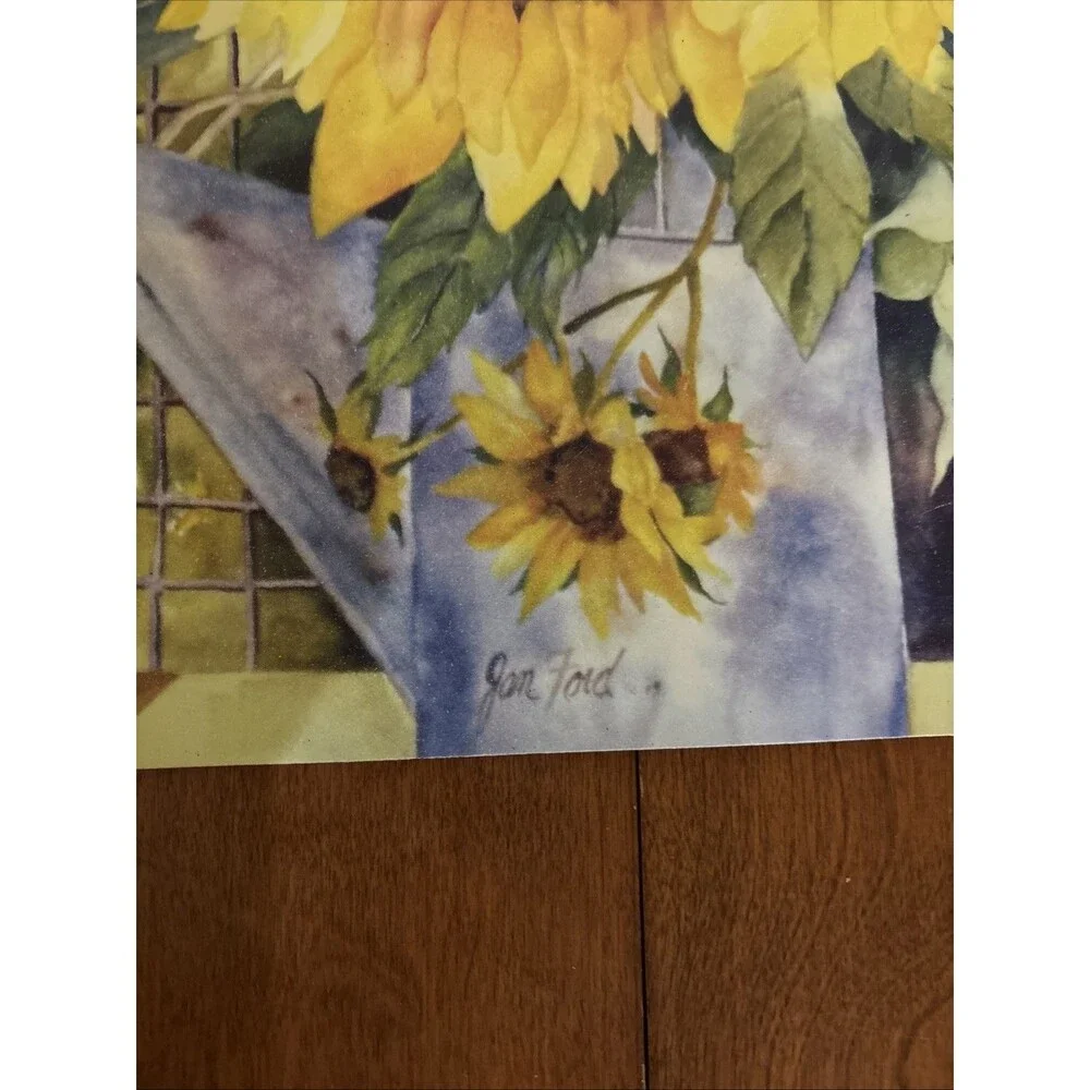 Jan Ford Plastic 2-Sided Sunflower Vintage Placemats Set of 3 - 11 x 17 inches